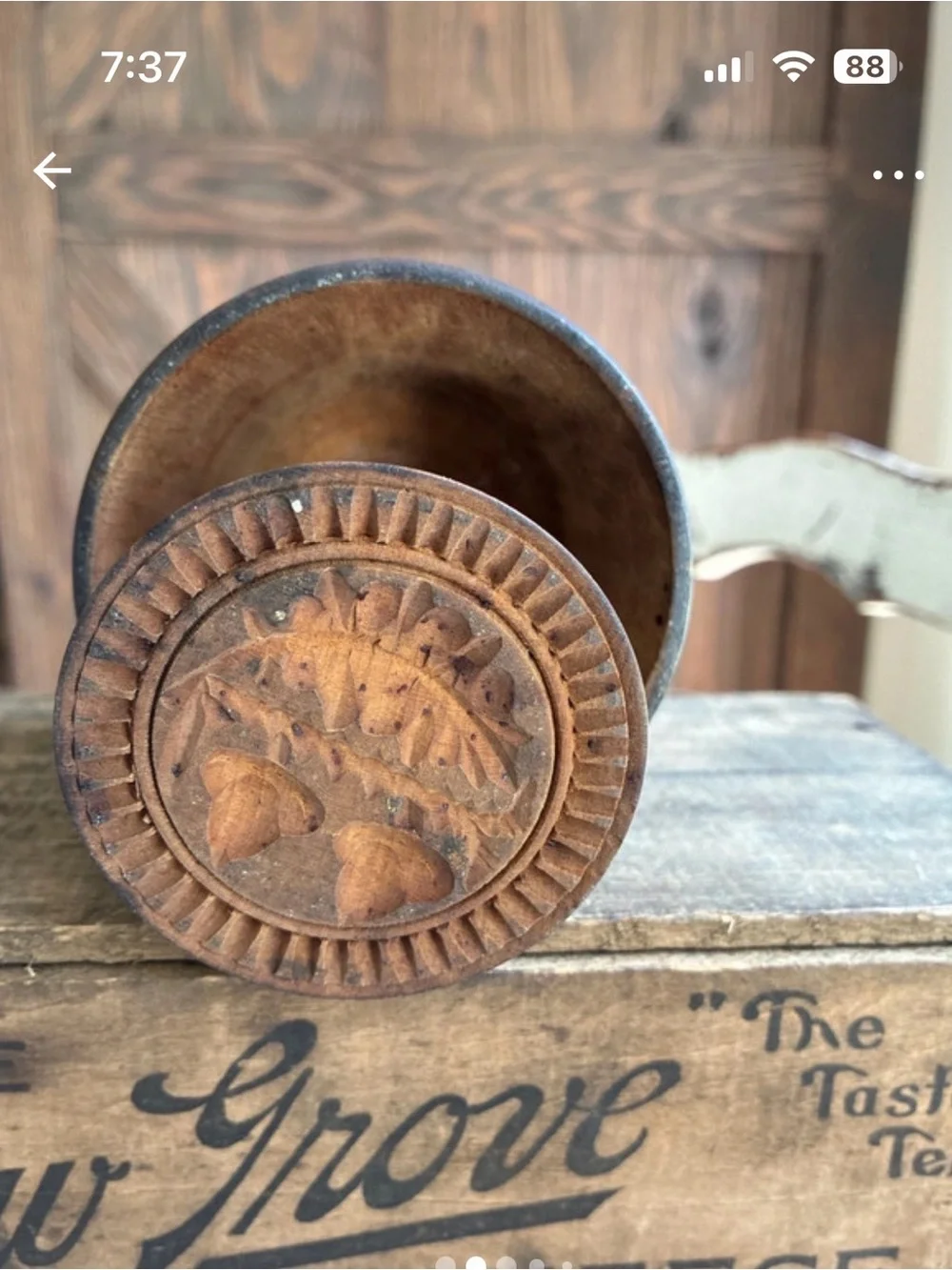 Antique Wooden Butter mold - Brown